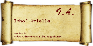 Inhof Ariella névjegykártya